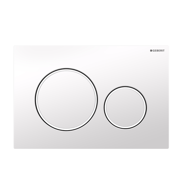 Geberit Sigma 20 Button - Round Gloss White with Matte White Trim