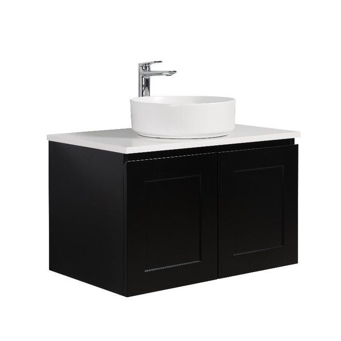 Indulge | Hampton 750 Provincial Matte Black Shaker Wall Hung Vanity