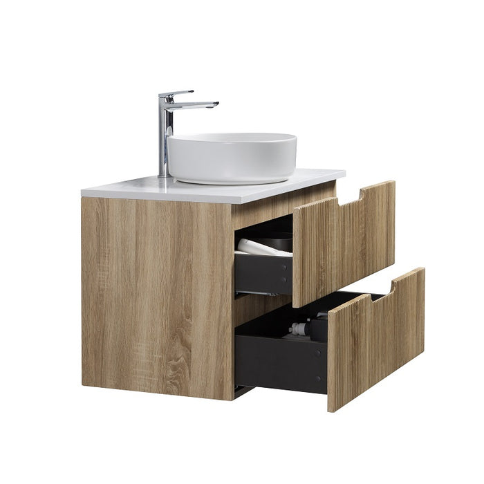 Indulge | Kelsa 750 Fluted White Oak Wall Hung Vanity