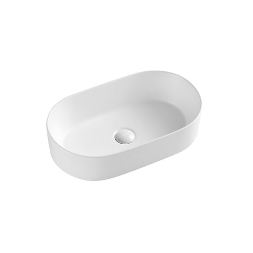 Oval Matte White 530 x 315 x 135mm Above Counter Basin By Indulge® - Acqua Bathrooms