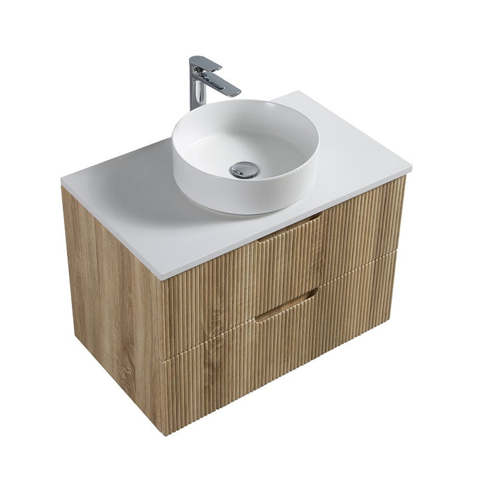 Indulge | Kelsa 750 Fluted White Oak Wall Hung Vanity