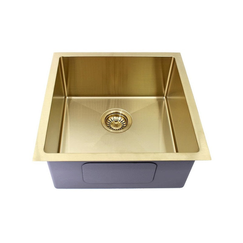 450 x 450 x 230mm Brushed Gold / Brass Kitchen & Laundry Sink | Acqua ...