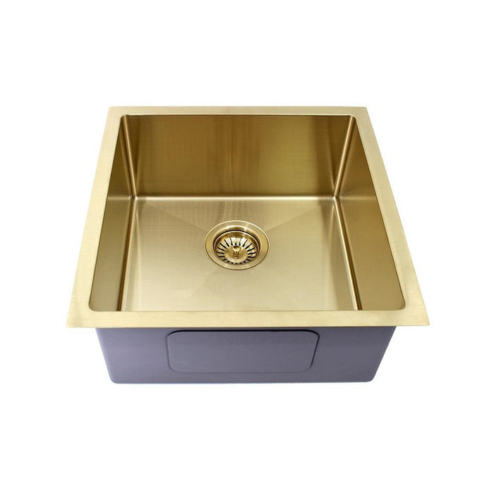 450 x 450 x 230mm Brushed Gold / Brass Kitchen & Laundry Sink