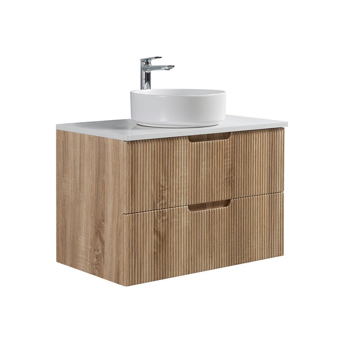 Indulge | Kelsa 750 Fluted White Oak Wall Hung Vanity