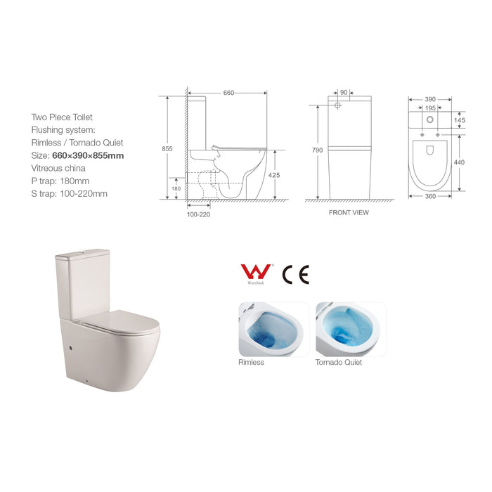 Cremona Rimless Toilet Suite By Indulge® - Acqua Bathrooms