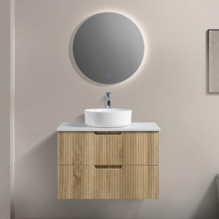 Indulge | Kelsa 750 Fluted White Oak Wall Hung Vanity