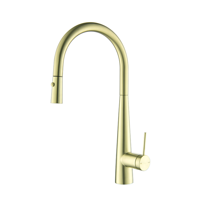 Mica French Gold Cone Pull Out Kitchen Mixer