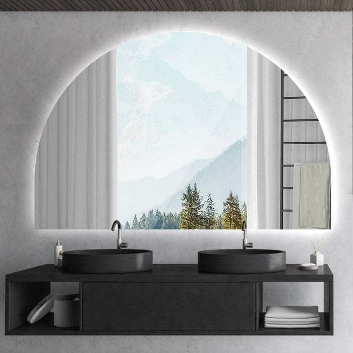 Indulge | Arched Touchless 1500 x 1000 LED Mirror - Three Light Temperatures - Acqua Bathrooms