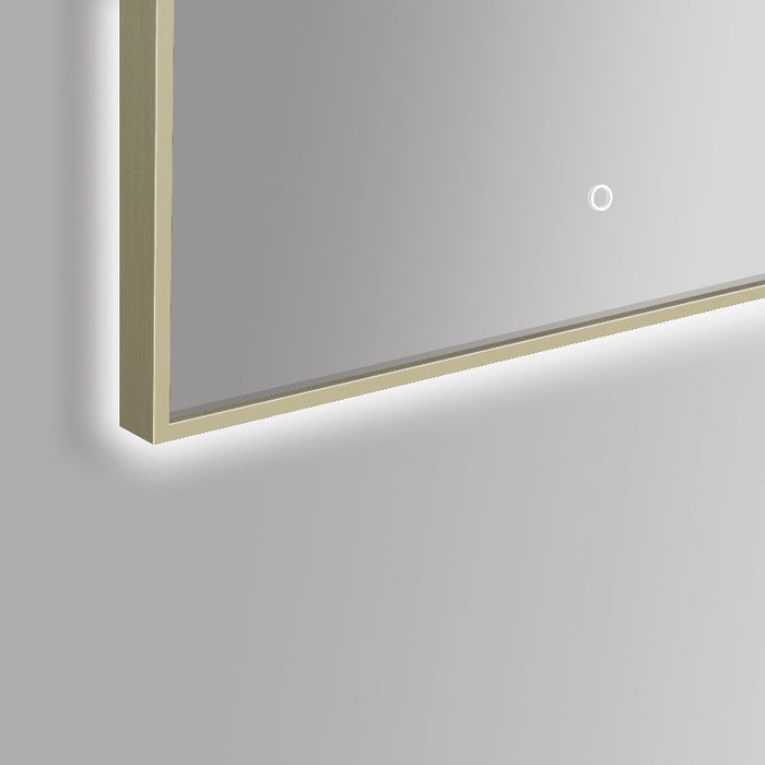 Arched 600 x 900mm Brushed Brass LED Mirror - Three Light Temperatures