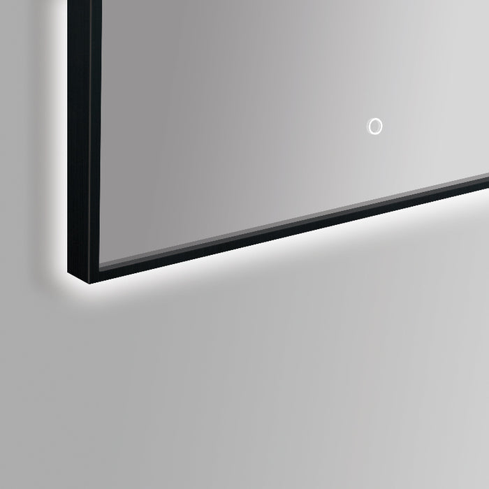 Arched 600 x 900mm Matte Black LED Mirror - Three Light Temperatures