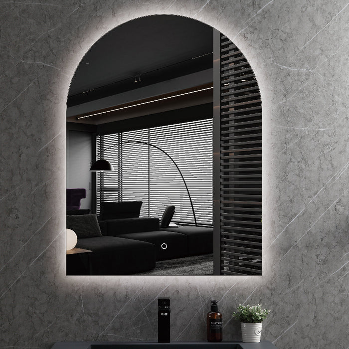 Arched 750 x 1000mm Frameless LED Mirror - Three Light Temperatures