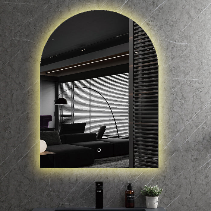 Arched 750 x 1000mm Frameless LED Mirror - Three Light Temperatures