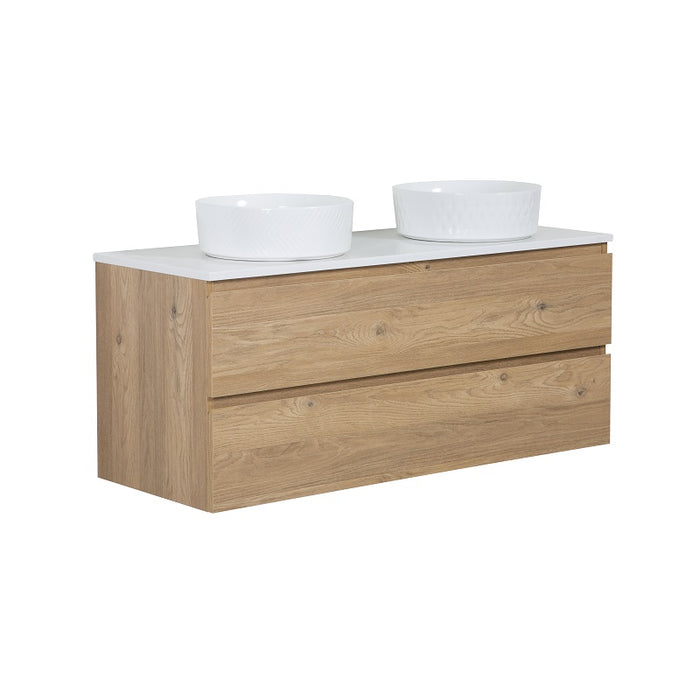 Avia 1200mm Double Bowl Natural Oak Wall Hung Vanity