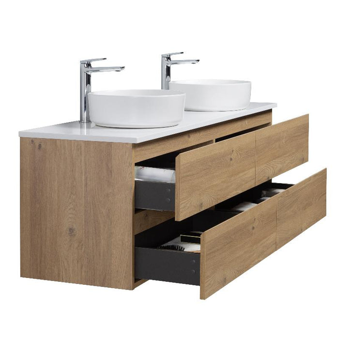 Avia 1500mm Double Natural Oak Wall Hung Vanity | Indulge®