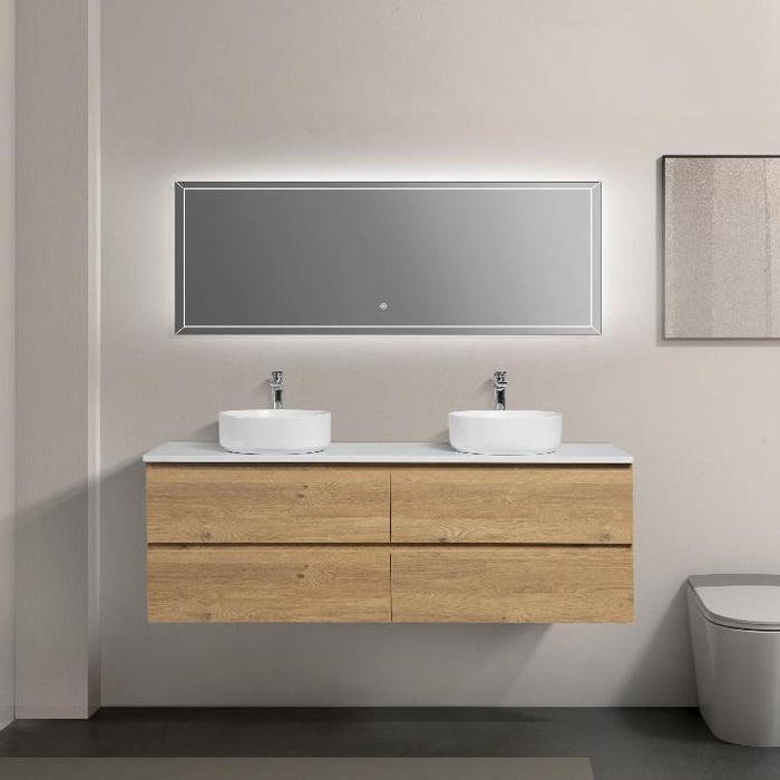 Avia 1500mm Double Natural Oak Wall Hung Vanity | Indulge®