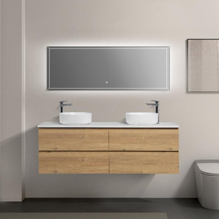 Avia 1500mm Double Natural Oak Wall Hung Vanity | Indulge®