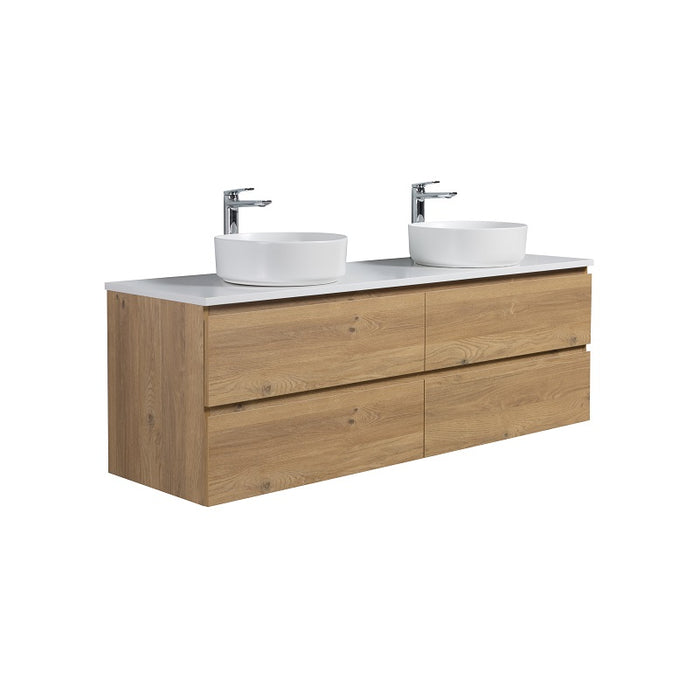 Avia 1500mm Double Natural Oak Wall Hung Vanity | Indulge®