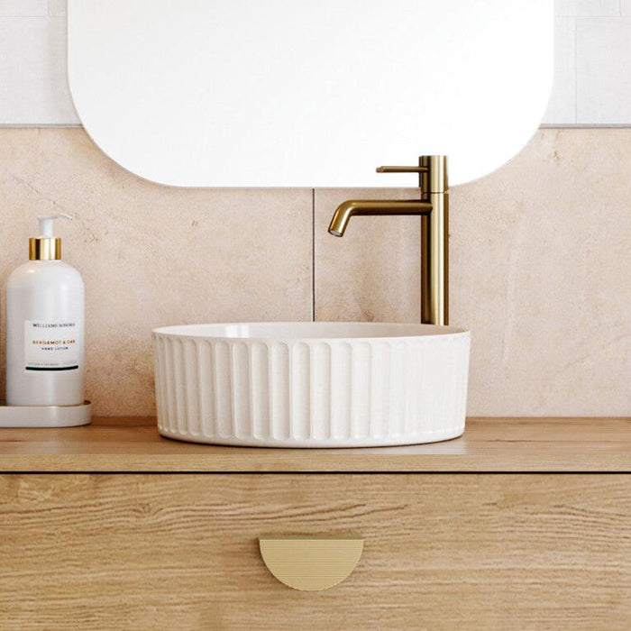 Timberline | Allure Flute Matte White Above Counter Basin