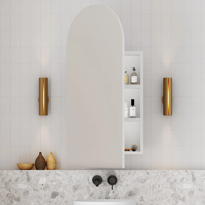 Arched Matte White Square Shaving Cabinet By Indulge® - Acqua Bathrooms