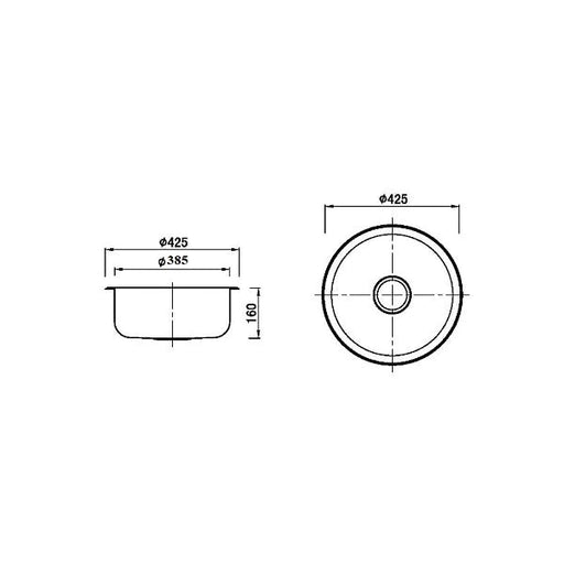 Traditional Round 430mm Kitchen & Laundry Sink - Acqua Bathrooms