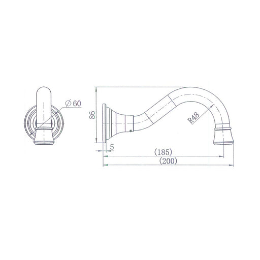 Bordeaux / Montpellier Traditional Bath / Basin Spout - Acqua Bathrooms