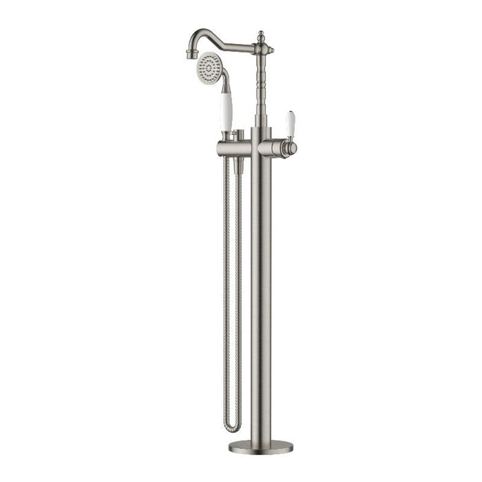 Bordeaux Brushed Nickel Traditional Freestanding Multifunction Bath Spout