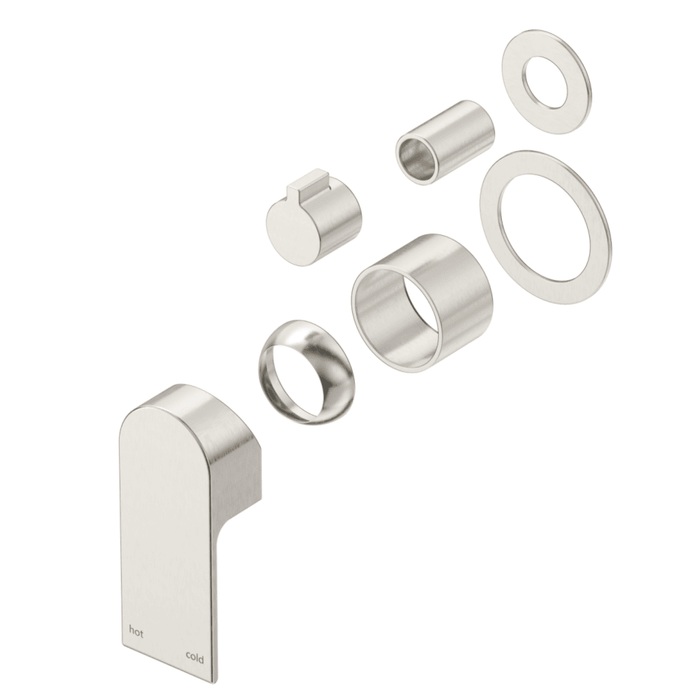 Beki Brushed Nickel Shower Mixer Diverter - 2P - Trim Kit Only