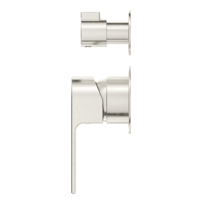 Beki Brushed Nickel Shower Mixer Diverter - 2P - Trim Kit Only