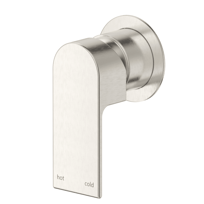 Beki Brushed Nickel Shower Mixer - Round Plate - Trim Kit Only