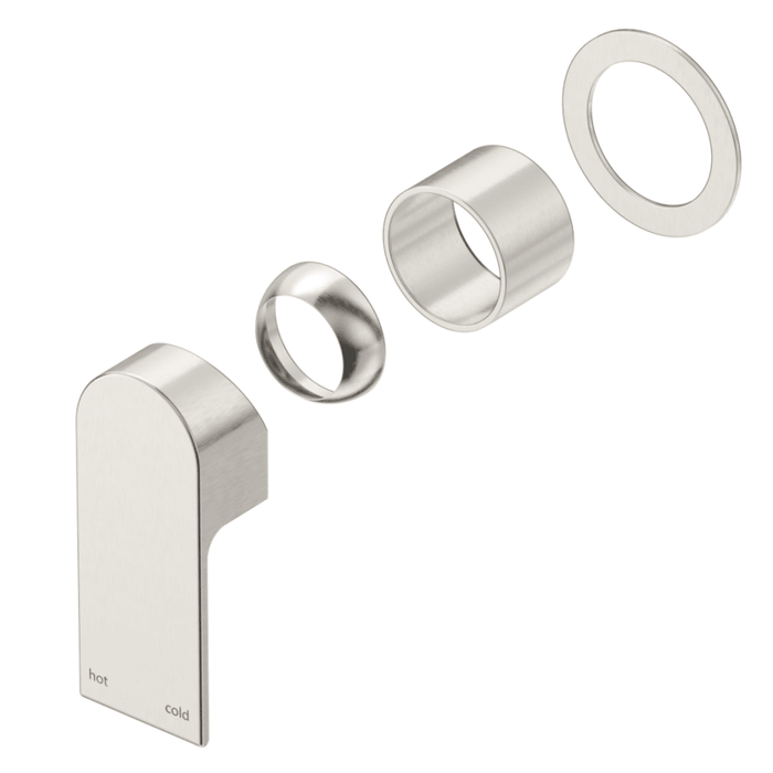 Beki Brushed Nickel Shower Mixer - Round Plate - Trim Kit Only