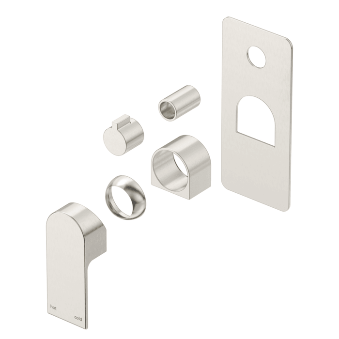 Beki Brushed Nickel Shower Mixer - Square Plate - Trim Kit Only