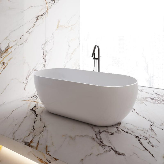 Catania Oval Egg 1500mm Matte White Designer Freestanding Bath Tub