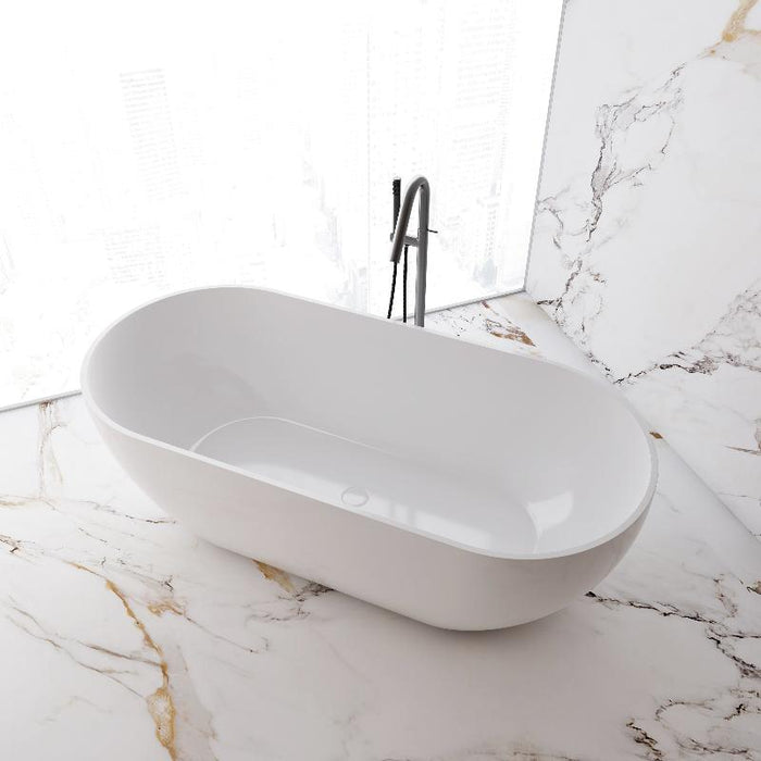 Catania Oval Egg 1500mm Matte White Designer Freestanding Bath Tub