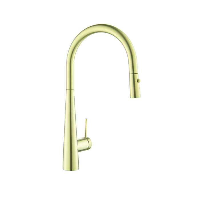 Mica French Gold Cone Pull Out Kitchen Mixer