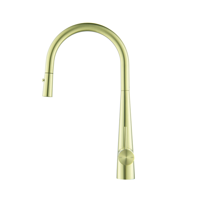 Mica French Gold Cone Pull Out Kitchen Mixer