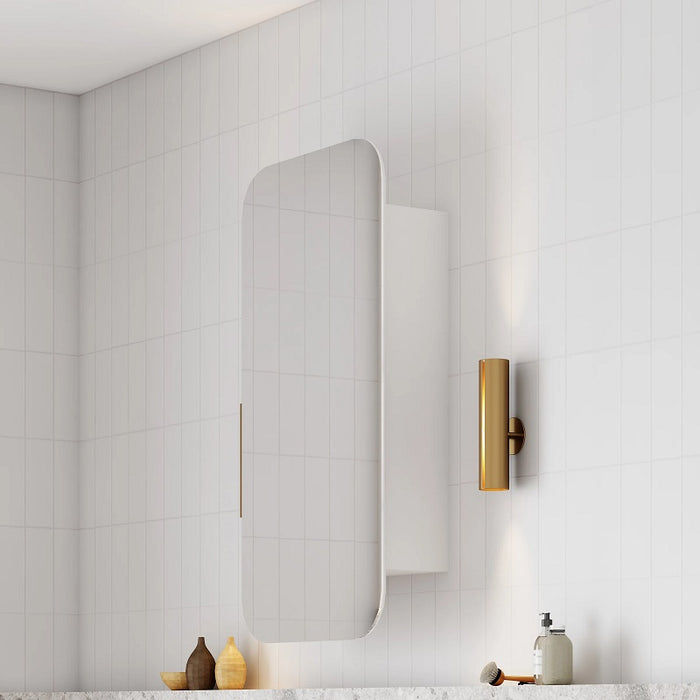 Curva Matte White Square Shaving Cabinet By Indulge® - Acqua Bathrooms