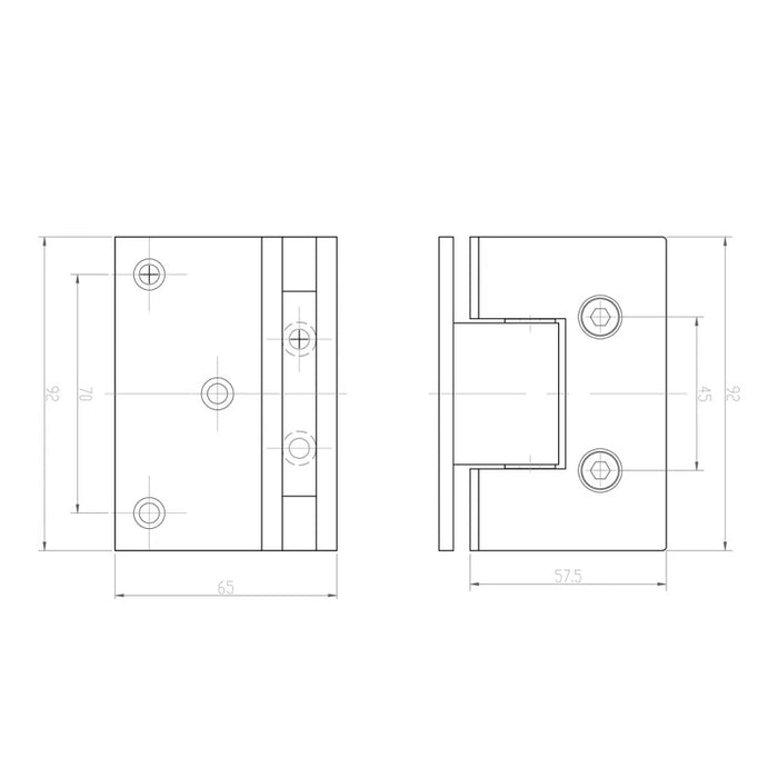 Brushed Nickel Shower Screen Hinge – Glass to Wall