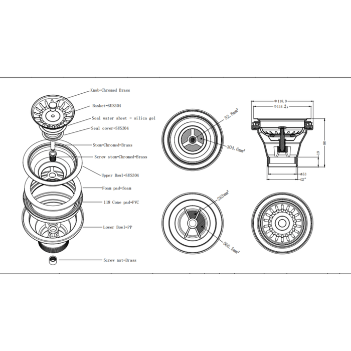 French Gold Sink Drain