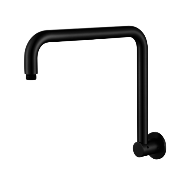 Star Round Matt Black Shower Arm