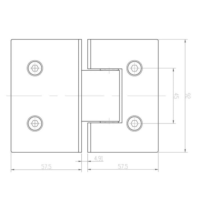 Brushed Nickel Shower Screen Hinge – Glass to Glass