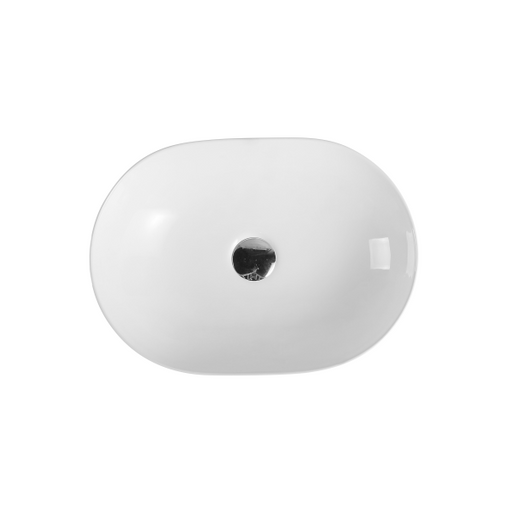 Oval Gloss White 485 x 350 x 130mm Above Counter Basin By Indulge® - Acqua Bathrooms