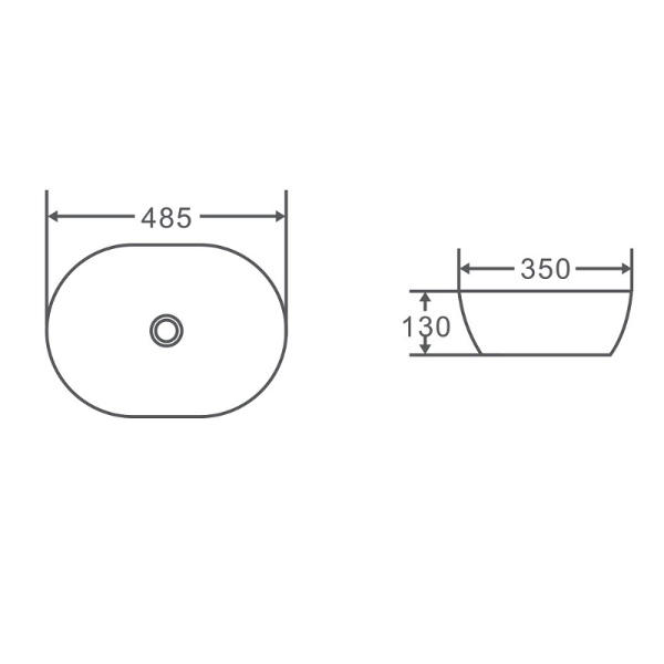 Oval Gloss White 485 x 350 x 130mm Above Counter Basin By Indulge® - Acqua Bathrooms