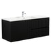 Indulge | Kelsa 1200 Fluted Matte Black Wall Hung Vanity - Acqua Bathrooms