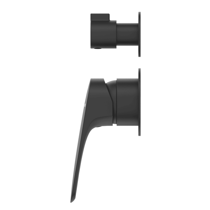 Kaza Matte Black Shower Mixer Diverter - 2P - Trim Kit Only