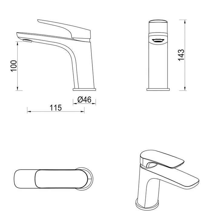 Kaza Brushed Nickel Basin Mixer