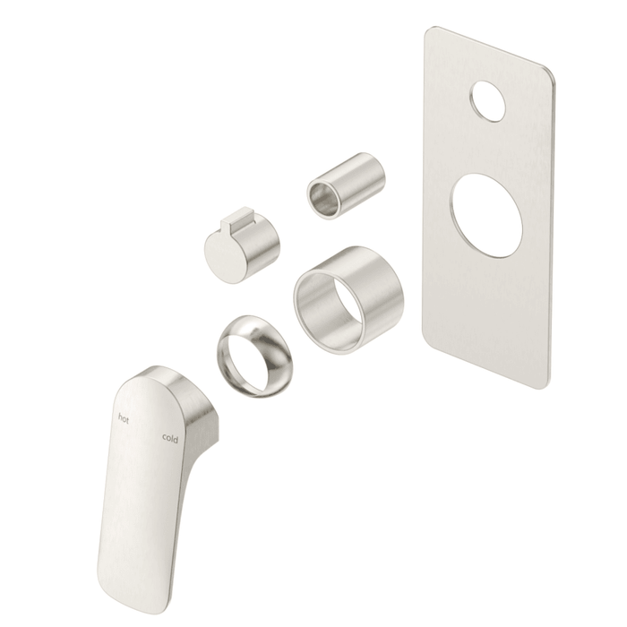 Kaza Brushed Nickel Shower Mixer Diverter - 1P - Trim Kit Only