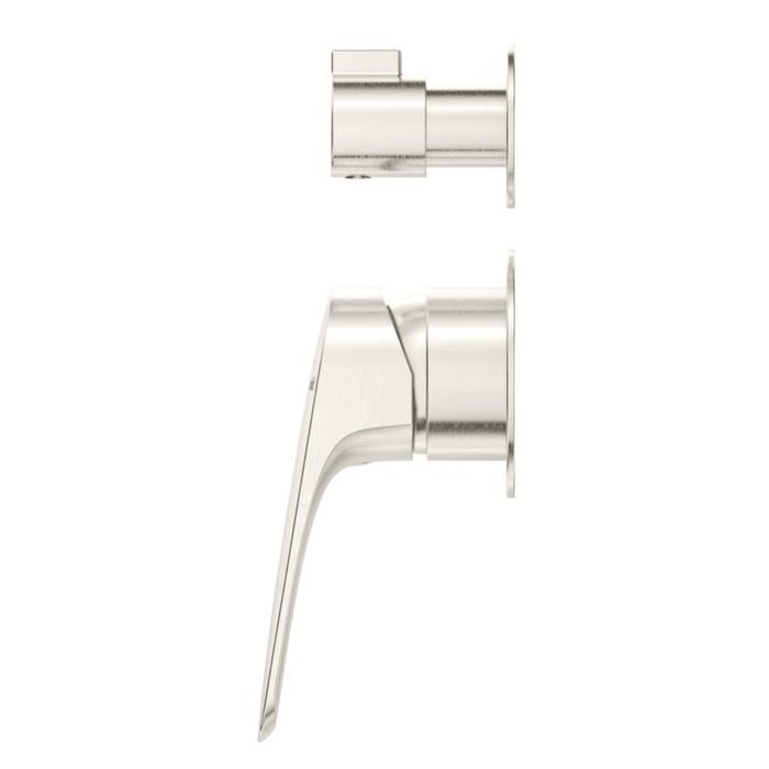 Kaza Brushed Nickel Shower Mixer Diverter - 2P - Trim Kit Only