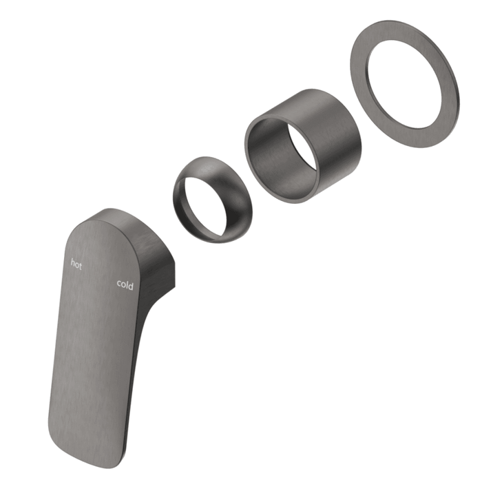 Kaza Gun Metal Shower Mixer - Round Plate - Trim Kit Only