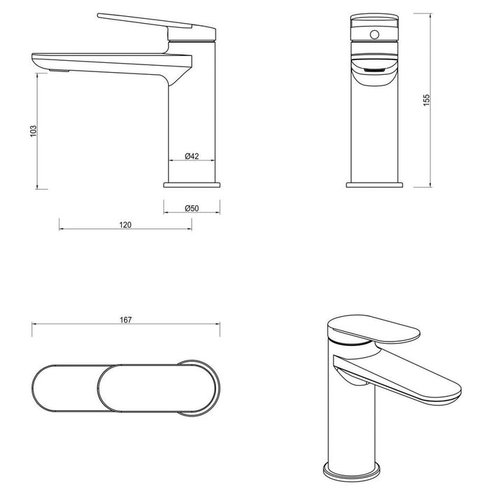 Lantra Brushed Nickel Basin Mixer