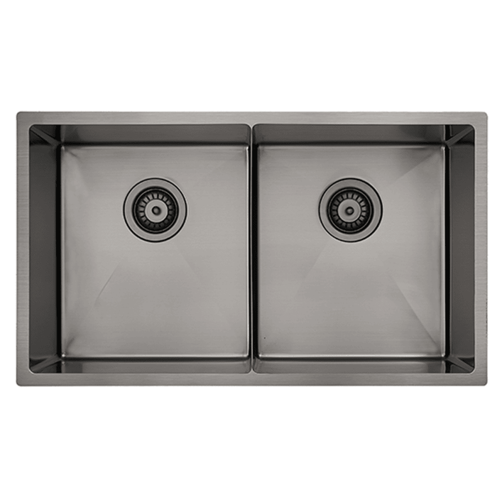 Luminare Gun Metal Sink 760 x 440 x 250mm - Double Bowl